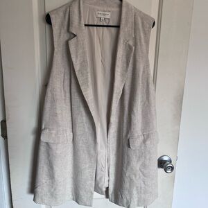 Sikes are blue curvy linen vest 1x NWOT